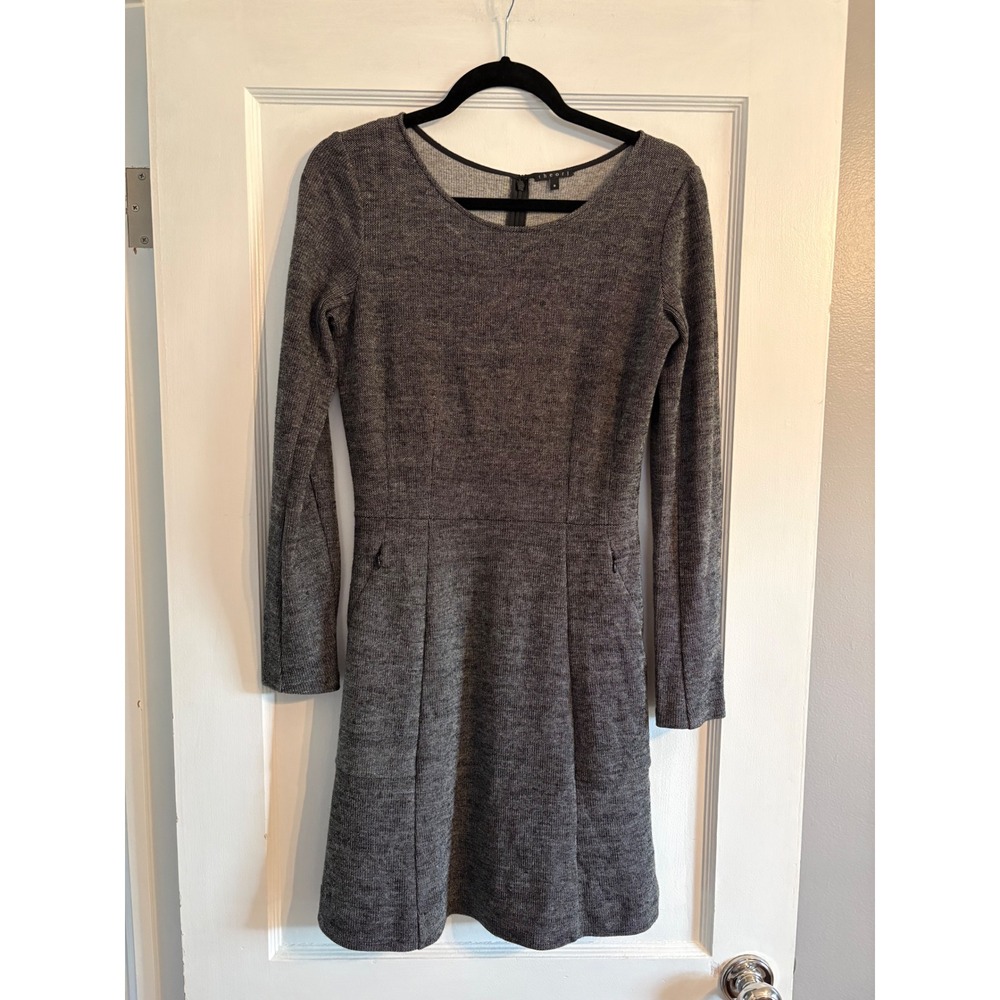 Theory Long-Sleeve Cotton/Wool Blend Dress Size 6